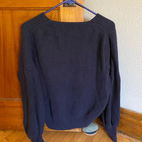 Madewell Thornton Balloon Sleeve Sweater Navy Blue - Picture 4 of 7